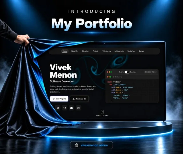 IT'S LIVE  🔗http://vivekmenon.online/